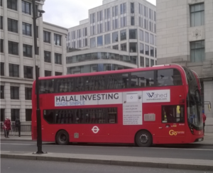 Buss med Halal-reklam